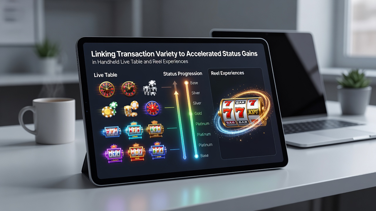 Handheld-Gerät mit Live-Tisch und Walzenspiel-Oberfläche sowie Transaktionsübersicht